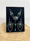 Parure pietra ossidiana e avventurina verde